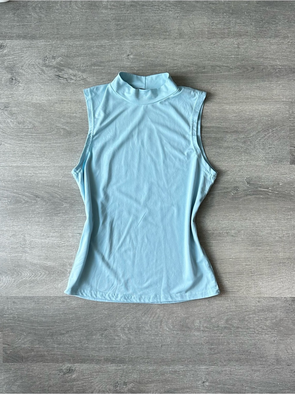 Olivia Rae New York Light Blue Mock Neck Sleeveless Top